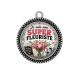 Pendentif Cabochon Argent - je suis une super fleuriste