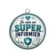 Pendentif Cabochon Argent - je suis un super infirmier