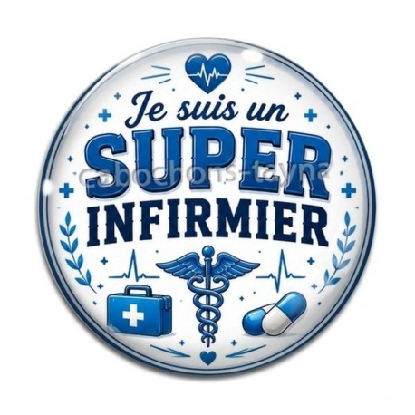 Cabochon Verre - je suis un super infirmier