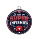 Pendentif Cabochon Argent - je suis un super infirmier
