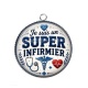 Pendentif Cabochon Argent - je suis un super infirmier