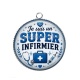 Pendentif Cabochon Argent - je suis un super infirmier