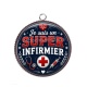 Pendentif Cabochon Argent - je suis un super infirmier