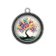 Pendentif Cabochon Argent - arbre de vie
