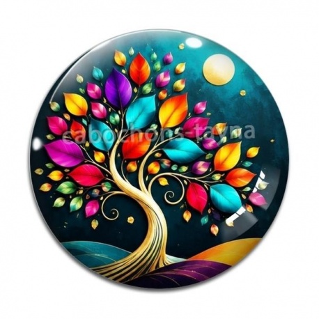 Cabochon Verre - arbre de vie