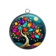 Pendentif Cabochon Argent - arbre de vie