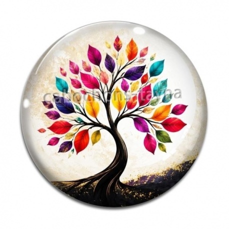 Cabochon Verre - arbre de vie
