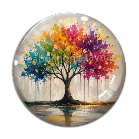 Cabochon Verre - arbre de vie