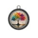 Pendentif Cabochon Argent - arbre de vie