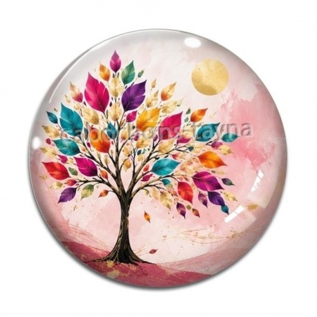 Cabochon Verre - arbre de vie
