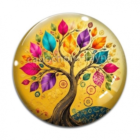 Cabochon Verre - arbre de vie