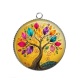 Pendentif Cabochon Argent - arbre de vie
