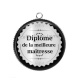 Pendentif Cabochon Argent - diplôme de la meilleure maîtresse