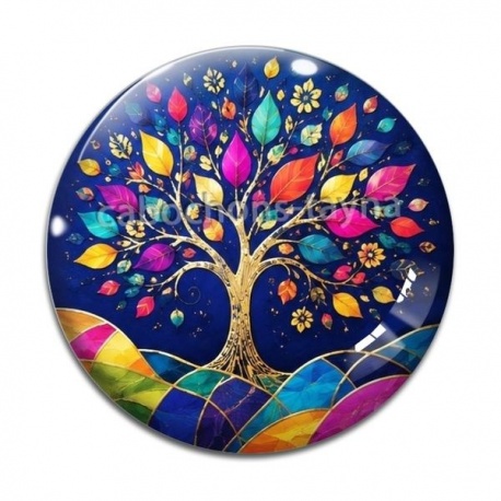 Cabochon Verre - arbre de vie