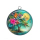 Pendentif Cabochon Argent - arbre de vie