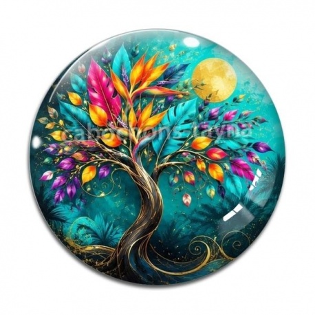Cabochon Verre - arbre de vie