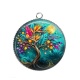 Pendentif Cabochon Argent - arbre de vie