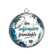 Pendentif Cabochon Argent - une infirmière formidable