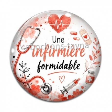 Cabochon Verre - une infirmière formidable