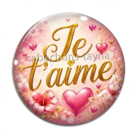 Cabochon Verre - je t'aime