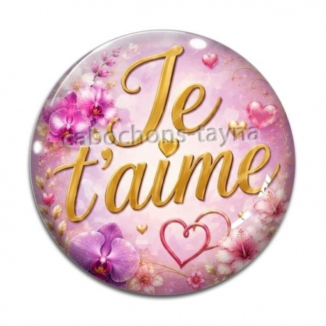 Cabochon Verre - je t'aime
