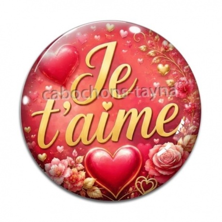 Cabochon Verre - je t'aime