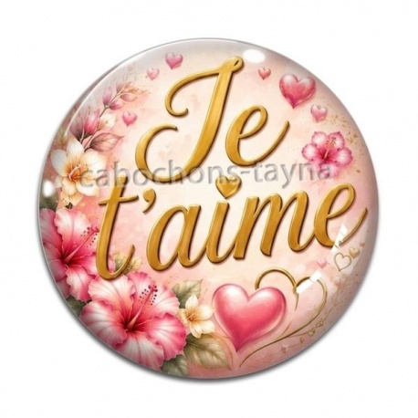 Cabochon Verre - je t'aime