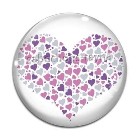 Cabochon Verre - coeur