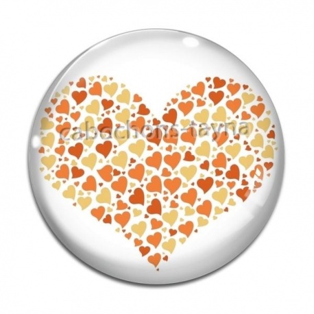 Cabochon Verre - coeur