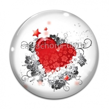 Cabochon Verre - coeur