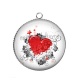 Pendentif Cabochon Argent - coeur