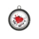 Pendentif Cabochon Argent - coeur