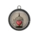 Pendentif Cabochon Argent - coeur cage