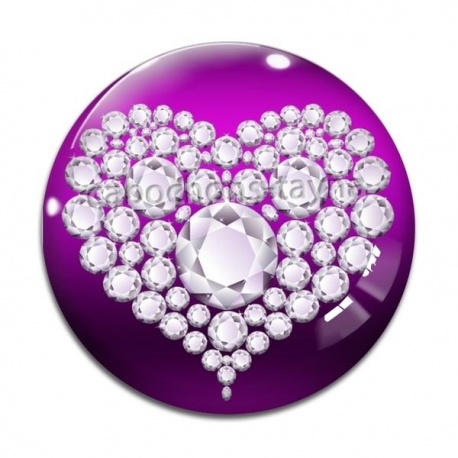 Cabochon Verre - coeur