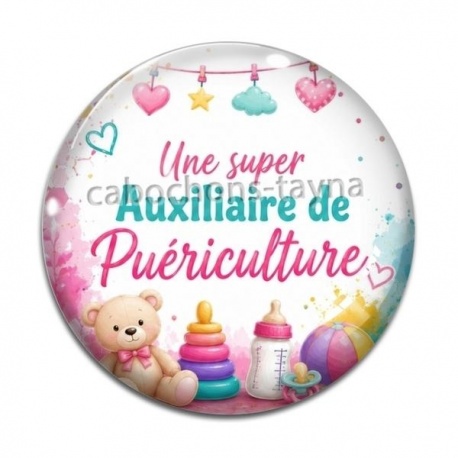 Cabochon Verre - une super auxiliaire de puériculture