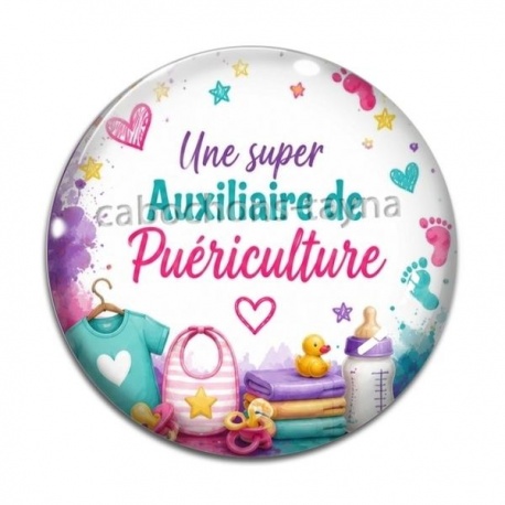 Cabochon Verre - une super auxiliaire de puériculture
