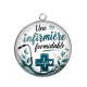 Pendentif Cabochon Argent - une infirmière formidable