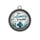 Pendentif Cabochon Argent - une infirmière formidable