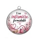 Pendentif Cabochon Argent - une infirmière formidable