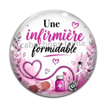 Cabochon Verre - une infirmière formidable