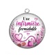 Pendentif Cabochon Argent - une infirmière formidable