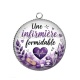 Pendentif Cabochon Argent - une infirmière formidable