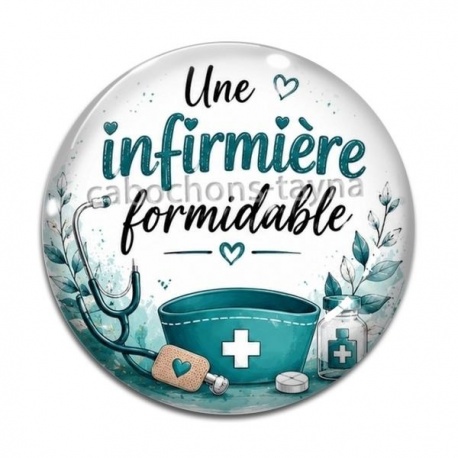 Cabochon Verre - une infirmière formidable