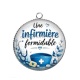 Pendentif Cabochon Argent - une infirmière formidable
