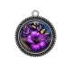 Pendentif Cabochon Argent - fleur exotique