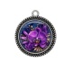 Pendentif Cabochon Argent - fleur exotique