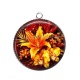 Pendentif Cabochon Argent - fleur exotique
