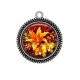 Pendentif Cabochon Argent - fleur exotique