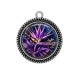 Pendentif Cabochon Argent - fleur exotique