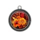 Pendentif Cabochon Argent - fleur exotique